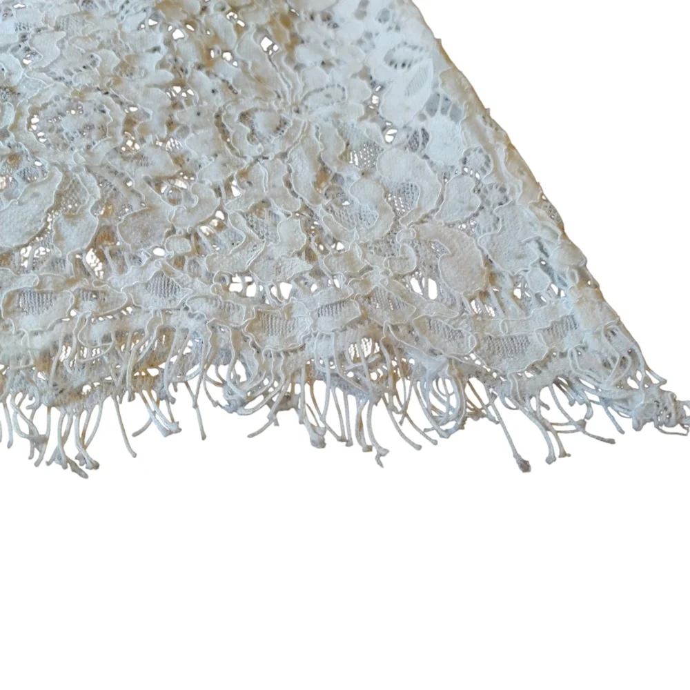 Chicos Tank Top Womens 1 Medium M White Sleeveless Shirt Stretch Blouse Lace - Picture 3 of 8